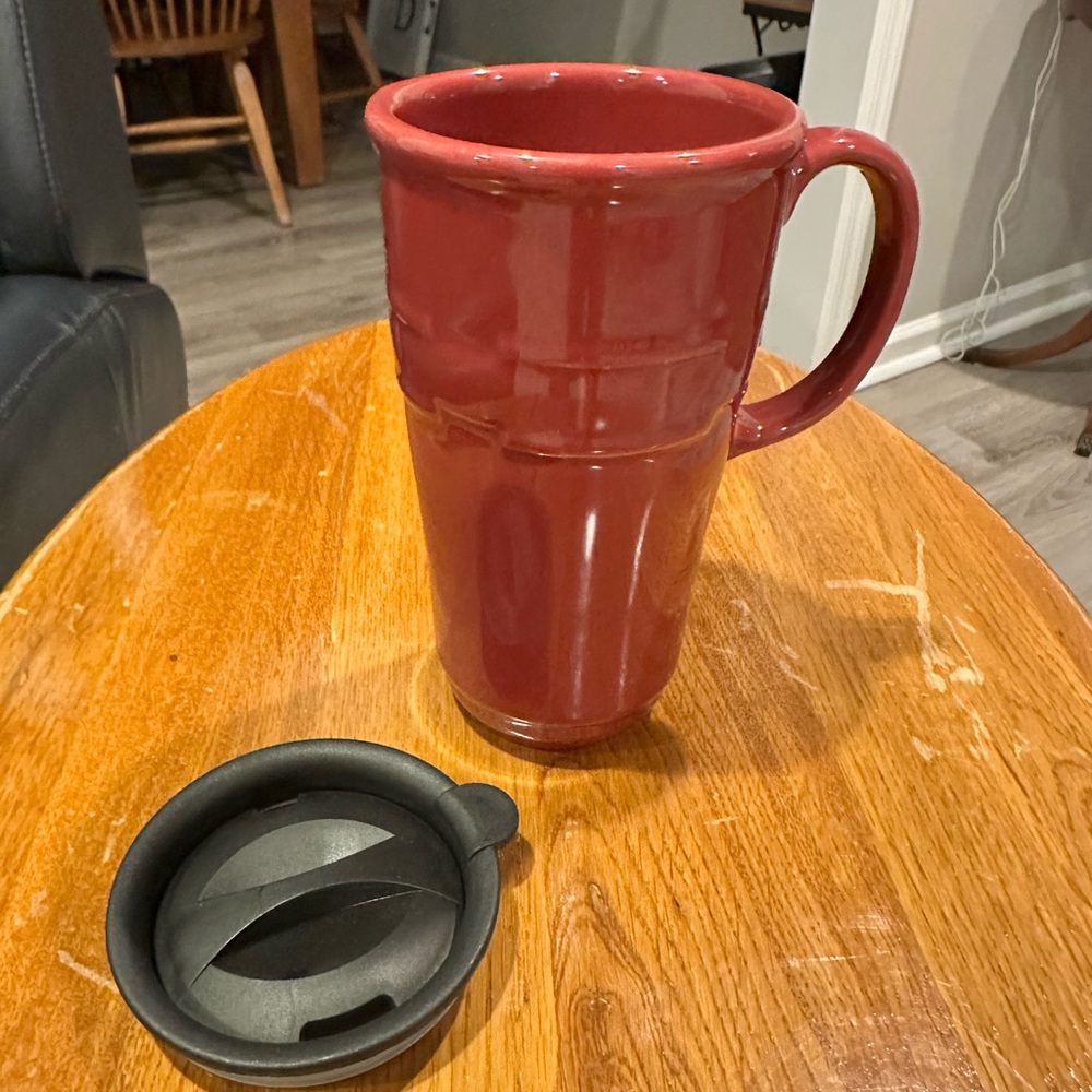 Longaberger Ceramic Travel Mug with Lid